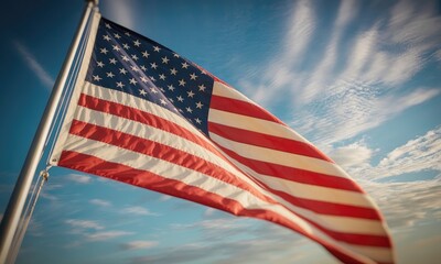 Waving flag national symbol patriotism freedom independence