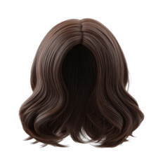 Naklejka premium PNG Detailed brunette wavy hair piece on black background