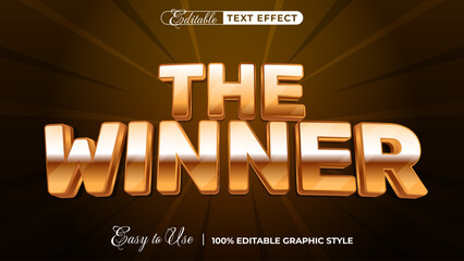 The winner 3d logo template editable text effect style