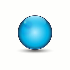 Glass blue ball with shadow	
