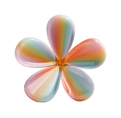 Obraz premium PNG Colorful glass flower with five petals and smooth gradient design