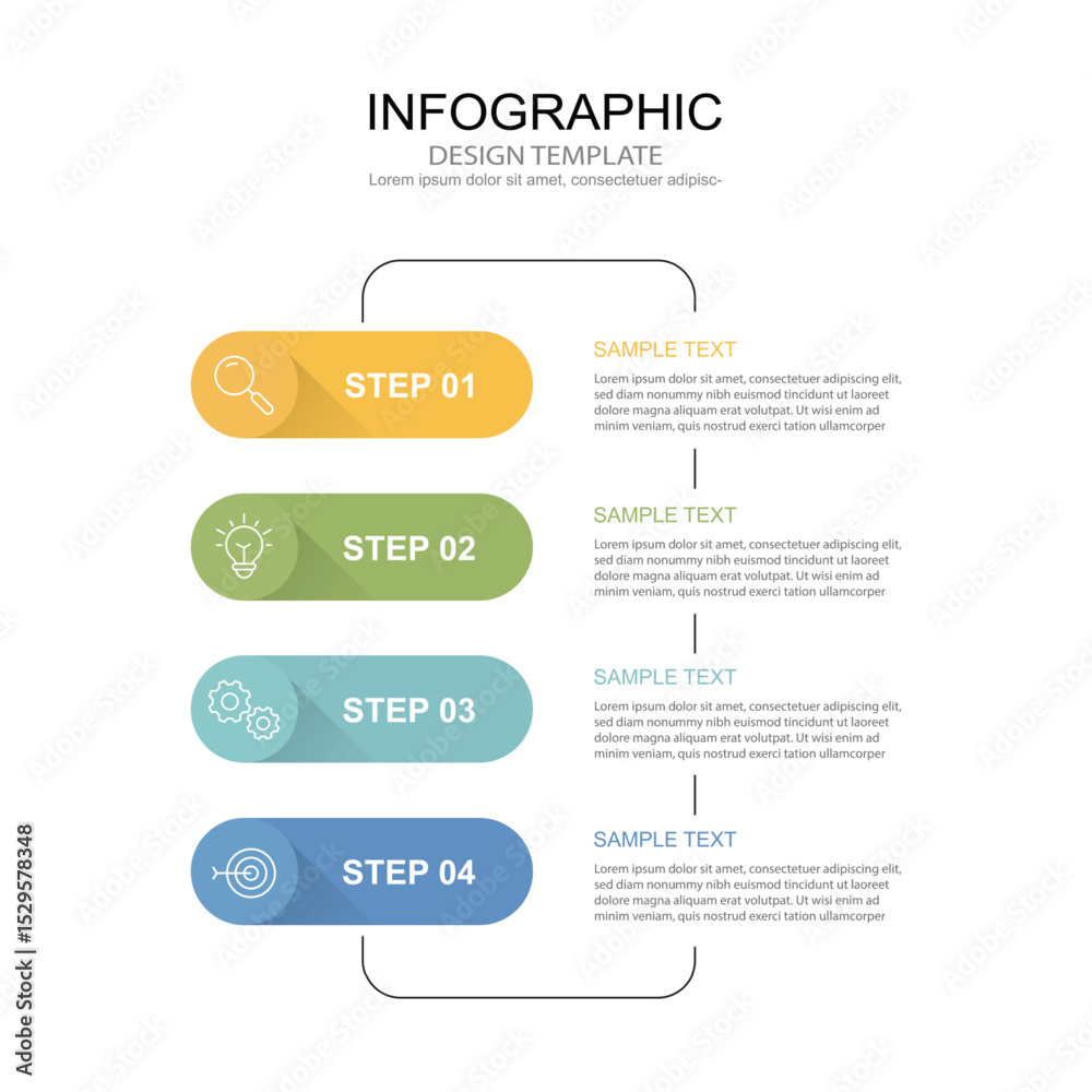 Poster infographic 4 options design elements for your business data. vector illustration.