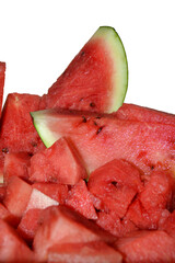 Watermelon. Sweat summer's fruit. Refreshing watermelon.
Watermelon isolated on white background.