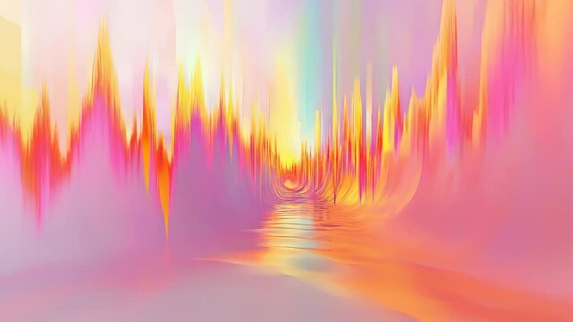 Abstract Pastel Aurora: A Mesmerizing Display of Light and Color in a Dreamy Landscape