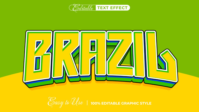 brazil 3d logo template editable text effect style