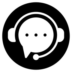 customer service glyph icon