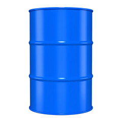 Blue metal barrel for storage and industrial use, durable and sturdy