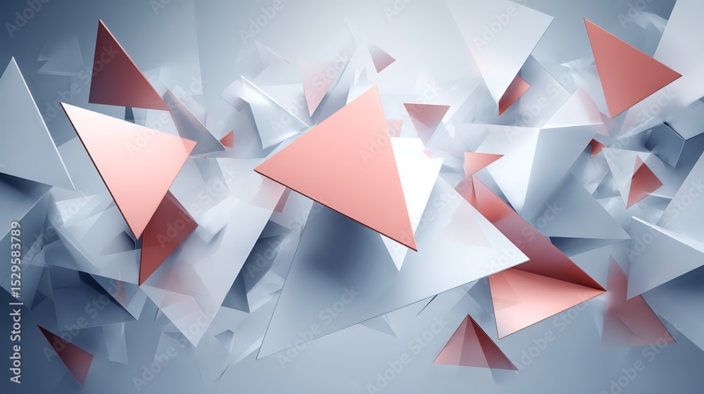 Poster abstract design with 3d triangles