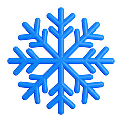 Blue snowflake icon with geometric design, symbolizing winter
