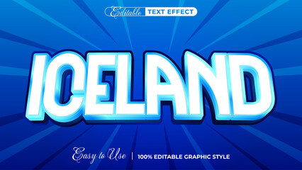 iceland 3d logo template editable text effect style