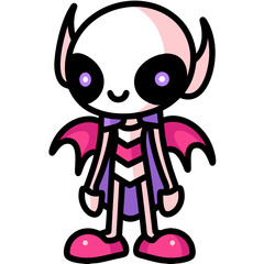 Fototapeta premium Cute Cartoon Demon Child in Vibrant Colors