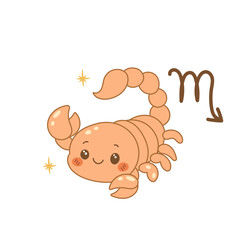 Scorpio zodiac sign illustration, cute cartoon scorpion