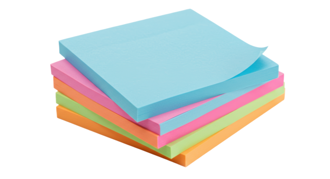 Isolated Pile of Sticky Notes
