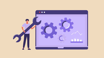 Person Adjusting Website Analytics and Settings