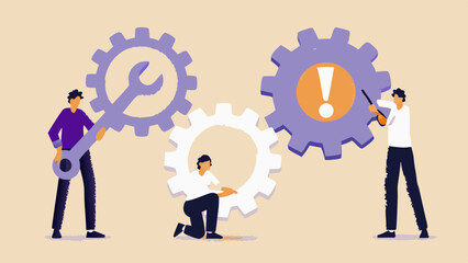 Teamwork Fixing Gears with Problem