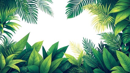 Green Tropical Foliage  Background