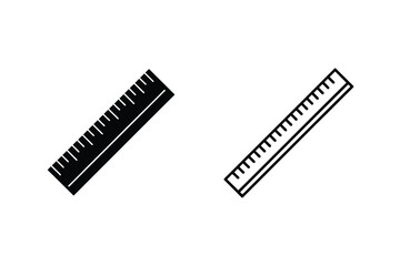 Vector graphic illustration of black and white rulers measuring instruments design elements
