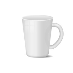 Espresso or tea cup vector. Realistic ceramic mug mockup PNG with shadow, front view. Ideal for branding, cafe menu, hot drink design, and breakfast icon collection.

