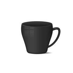 Blank white cup mockup PNG. Realistic porcelain tea or coffee mug with handle, isolated vector. Clean ceramic design for beverage branding, cafe menu, or breakfast concept.

