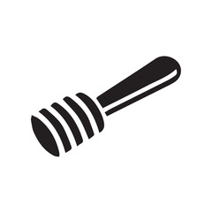honey dipper on white background