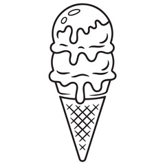 Ice Cream Cone Icon Vector Set