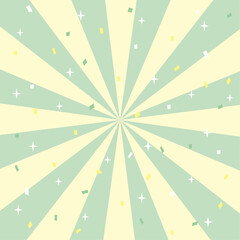 紙吹雪集中線の正方形背景イラスト（グリーン）