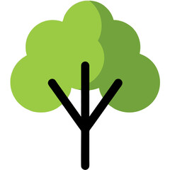 Obraz premium Simple Green Tree Icon with Distinctive Branching Structure and Foliage