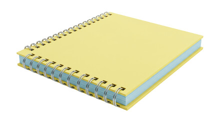 Isolated Yellow Spiral Notebook