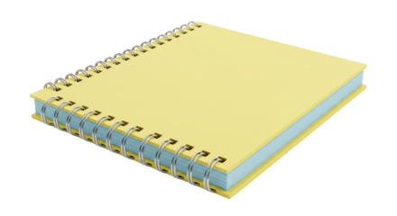 Isolated Yellow Spiral Notebook