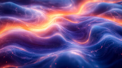 Fototapeta premium Abstract wavy energy flows, cosmic background