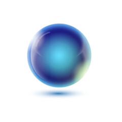 Glass blue ball with shadow