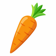 Simple Carrot Vector on White Background