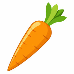 Simple Carrot Vector on White Background