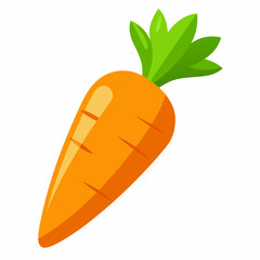 Simple Carrot Vector on White Background