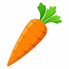 Simple Carrot Vector on White Background