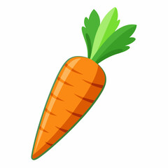 Simple Carrot Vector on White Background