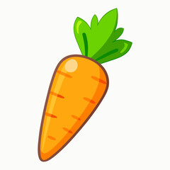Simple Carrot Vector on White Background