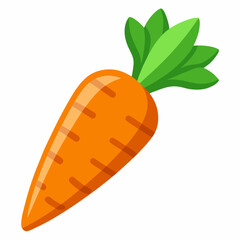 Simple Carrot Vector on White Background