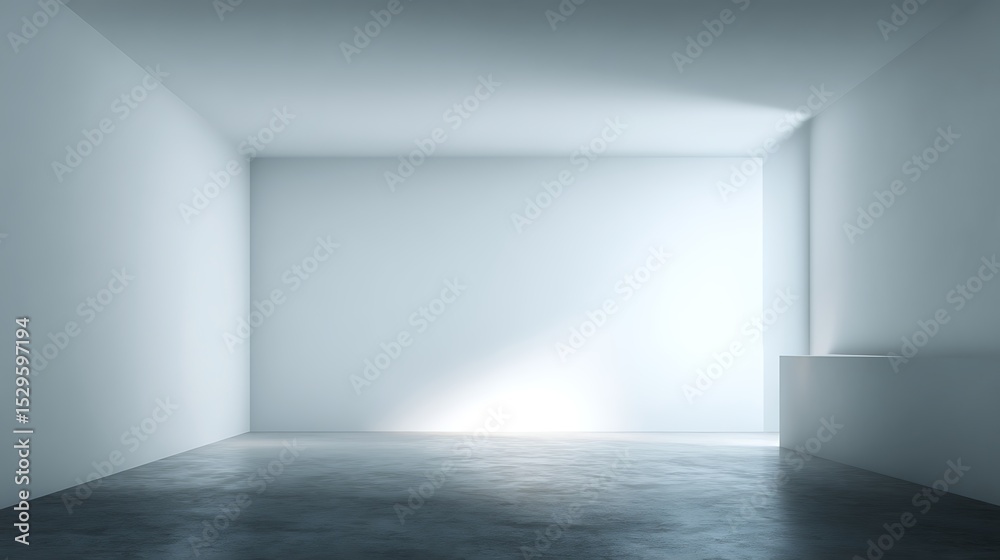 Aufkleber Plain white studio background with minimalistic scene and gradient floor