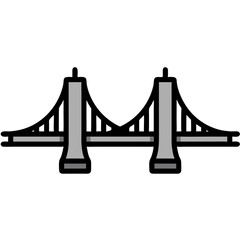 Obraz premium Stylized Illustration of a Modern Suspension Bridge with Iconic Design