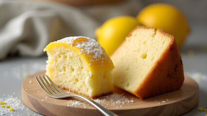 Small Lemon Poppyseed Cake, Copy Space, Cuisine Photography