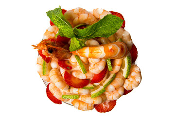 Classic Shrimp Cocktail in Retro Restaurant Presentation