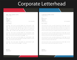 Professional corporate business letterhead design template. Simple modern letterhead template.Corporate Modern Abstract Letterhead Design Template.