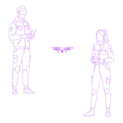 drone pilot lineart illustration