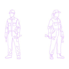 mechanic lineart illustration