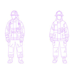 firefighter lineart illustration