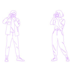 photographer lineart illustration
