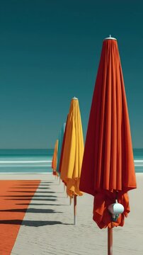 Colorful Beach Umbrellas with Summer.
