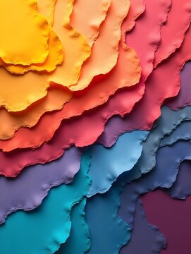 Colorful layers of textured paper create a vivid abstract design suitable for art projects and creative inspirations