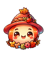 

Halloween pumpkin and witch illustration for fun holiday decoration
